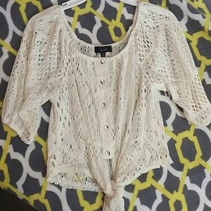 Creme Crochet Crop Top