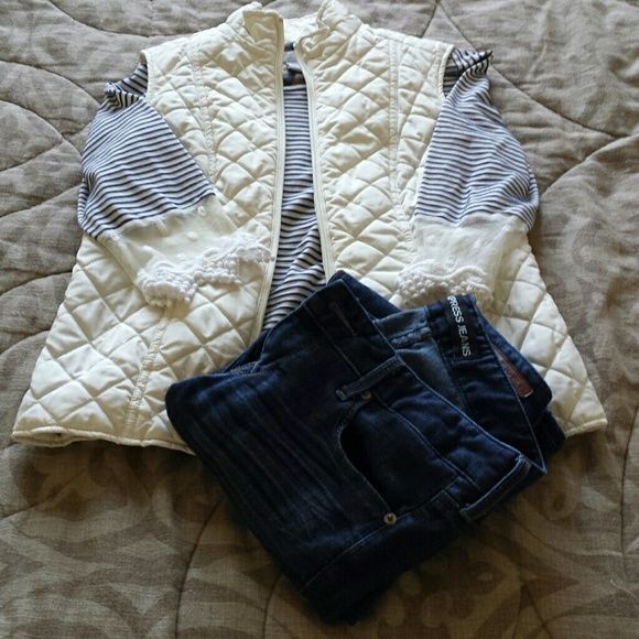 Charter Club Jackets & Blazers - Cream quilted vest