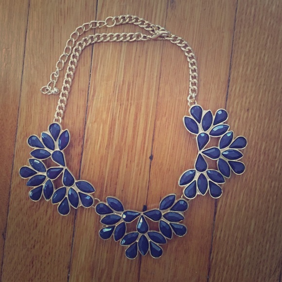 Blue/gold statement necklace