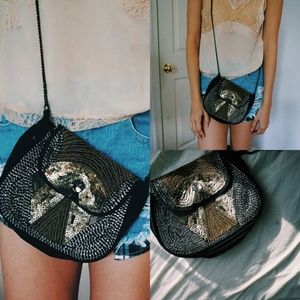 Jeweled Crossbody Bag (Black)
