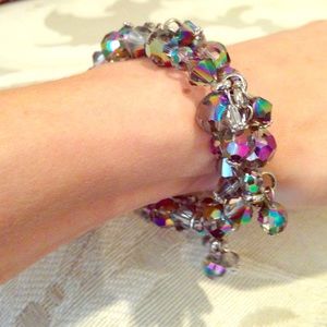 Cache iridescent metallic beaded bracelet NWT