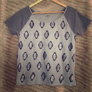 Ann Taylor LOFT Sequined Baseball Tee