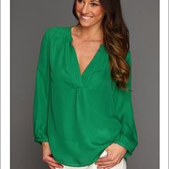 100% silk Emerald Ameline top by Joie