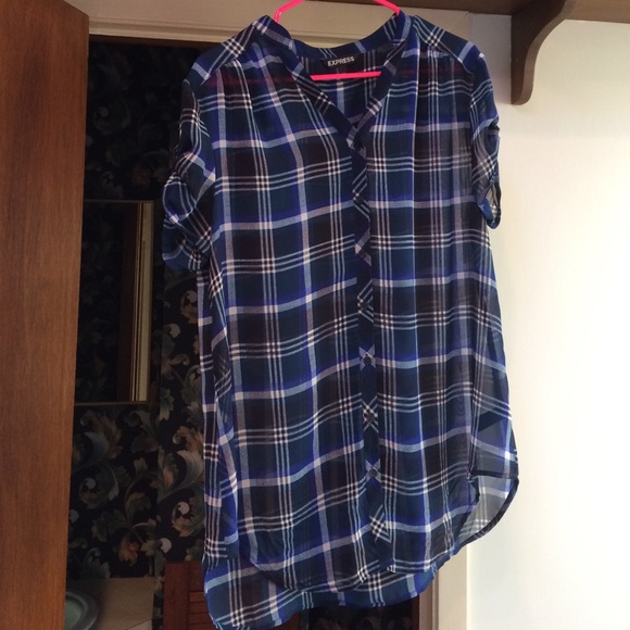 Plaid sheer tunic