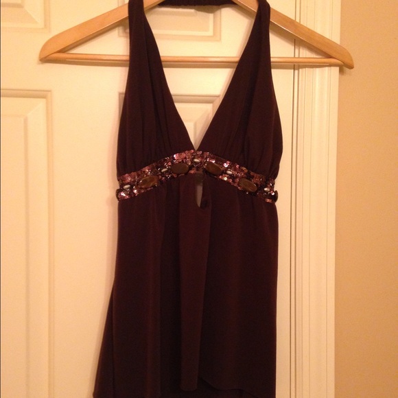 Arden B. Brown Halter Top Xs
