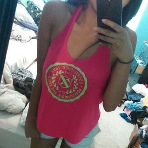 Pink racerback loose tank top