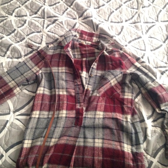 Plaid flannel shirt dress