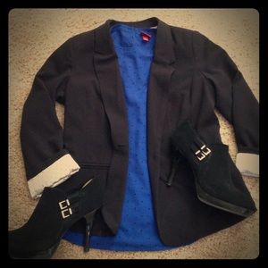 Merona blue/black dress tee