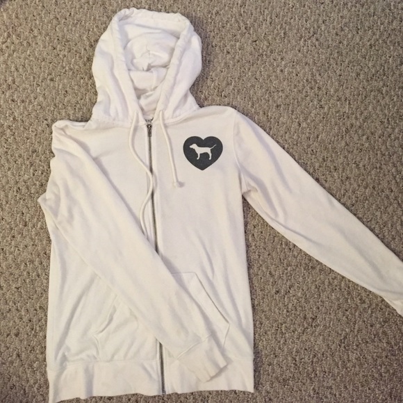 Victoria's Secret PINK white zip up