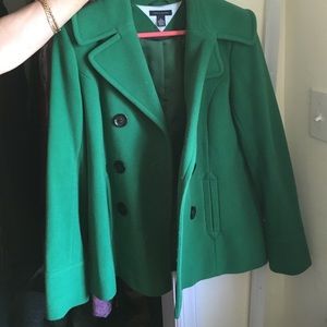 Green peacoat jacket
