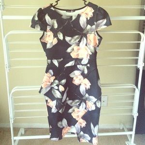 Bodycon origami peplum dress