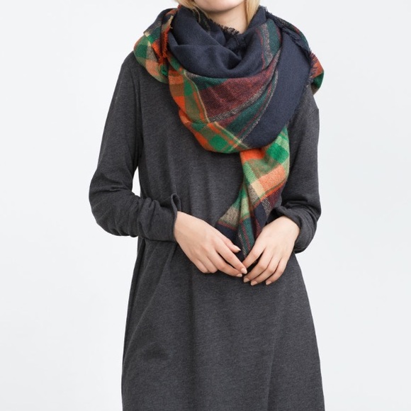 🎉500k SALE🎉NWT Zara Plaid Blanket Scarf - Picture 2 of 4