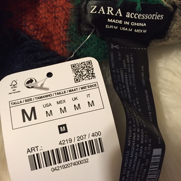 🎉500k SALE🎉NWT Zara Plaid Blanket Scarf - Picture 4 of 4