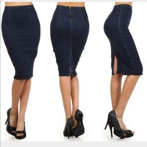 DARK DENIM PENCIL SKIRT