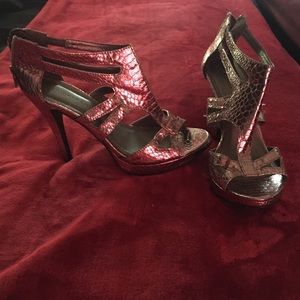 Silver heels. Size 8
