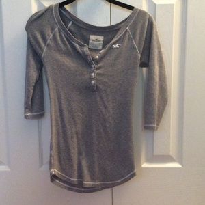 Hollister 3/4 length grey shirt