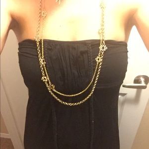 Gold long necklace