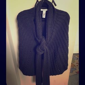 Laundry sweater poncho with built in scarf