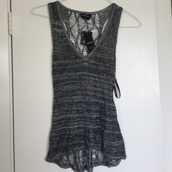 bebe | high low metallic tank top