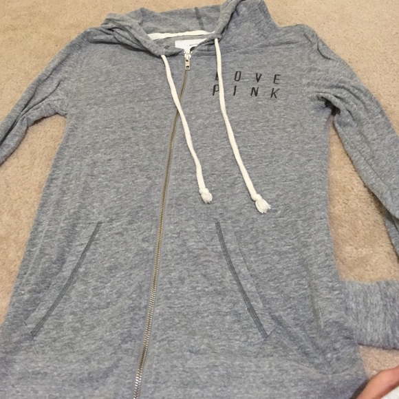 pink zip up longer thin