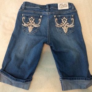 Cello embellished Crop jean shorts