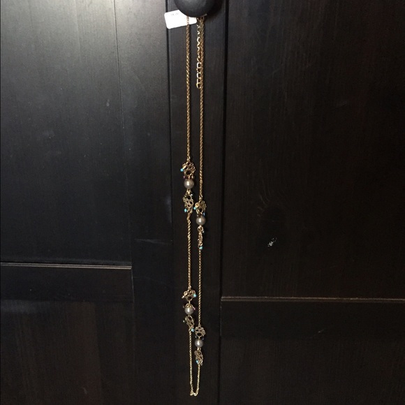 Long gold chain necklace