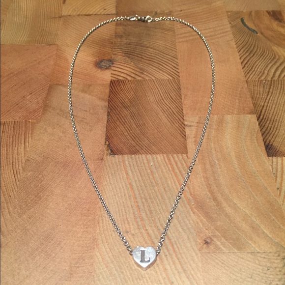 James Avery Sterling Silver "L" in heart Necklace