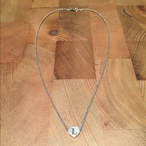 James Avery Sterling Silver "L" in heart Necklace