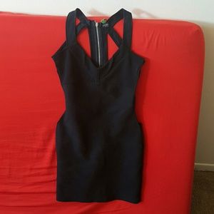 Black open back dress