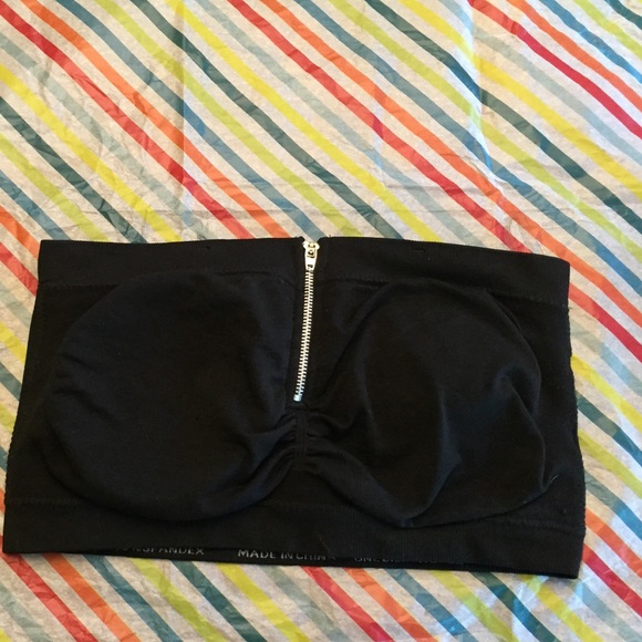 Black zipper bandeau