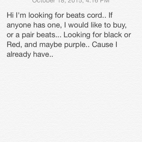 Looking for Beats Cord....