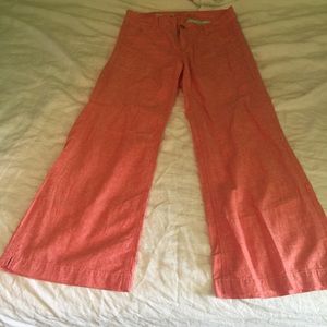 Anthropologie Wide Leg Linen Pants