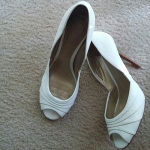 Aldo White Leather Heels