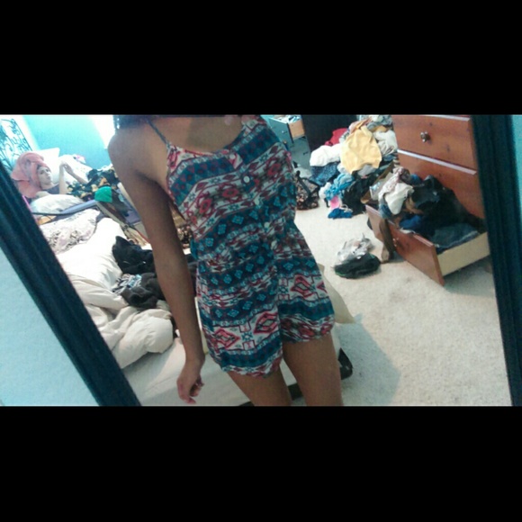 Tribal print romper