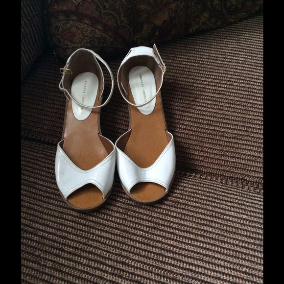 White wedge sandals