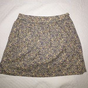 Floral cotton mini skirt