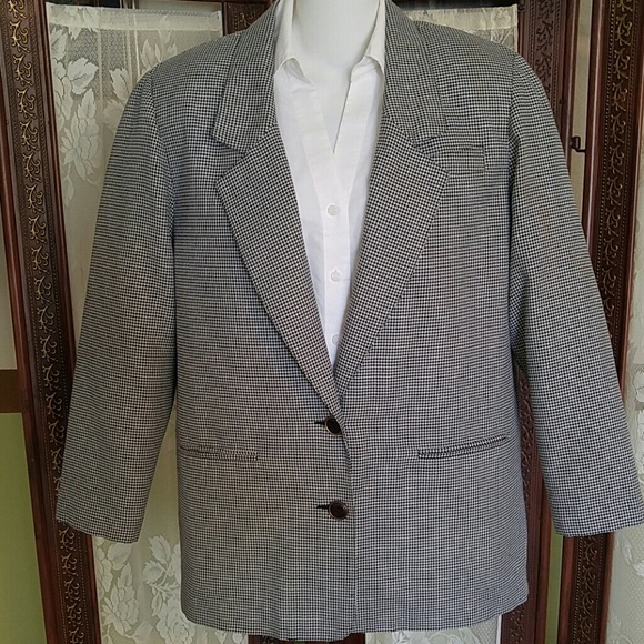 Houndstooth black and white blazer - Picture 1 of 3