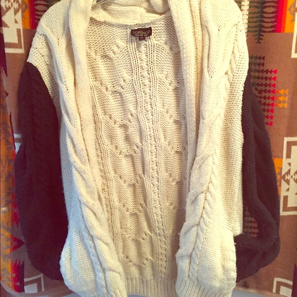 Topshop two tone thick knit caridgan