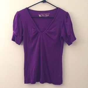 Purple V-neck top