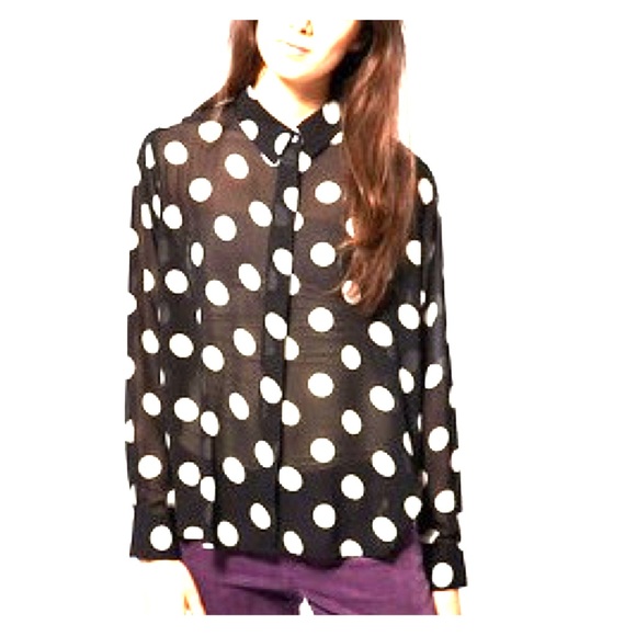 Sheer Polka Dot Blouse