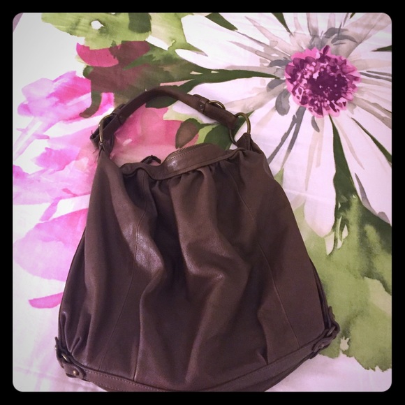 Chocolate brown leather large bag.