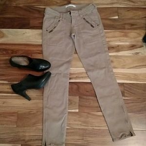 Tan skinny jeans