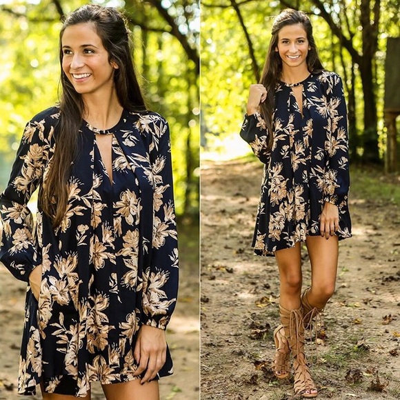 Navy floral dress