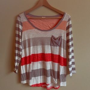 Anthropologie three quarter length sleeve tshirt