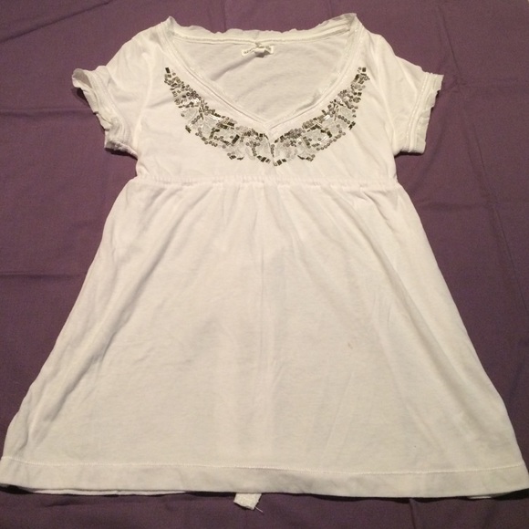 Aeropostale babydoll top with sequin embellishment