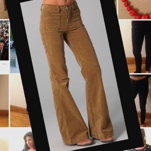 Anthropologie brown corduroy high waisted flares