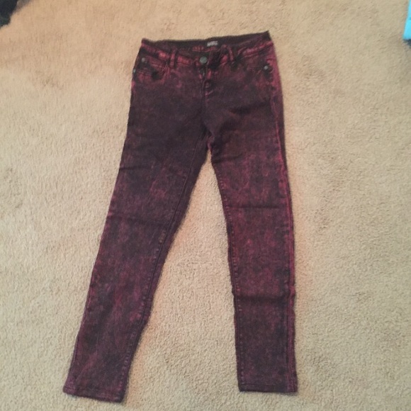 Red Acid Wash Jeans