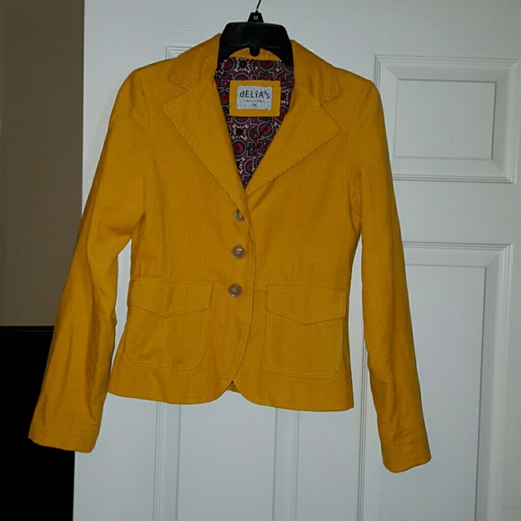 Yellow corduroy blazer