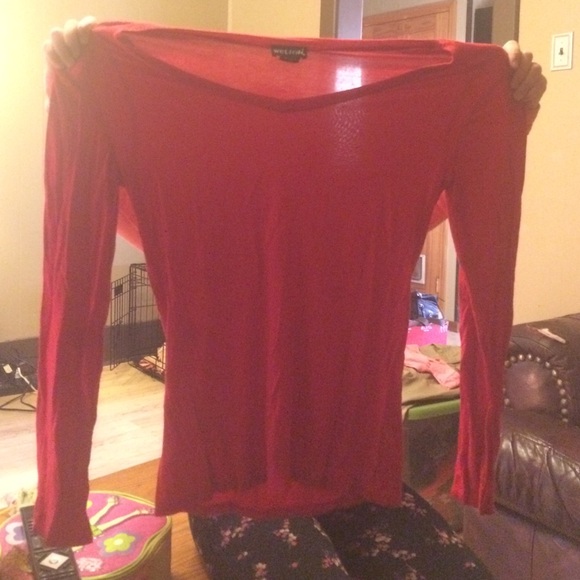 red long sleeve shirt
