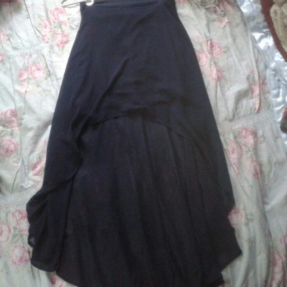 Forever 21 Navy Blue High Low Skirt